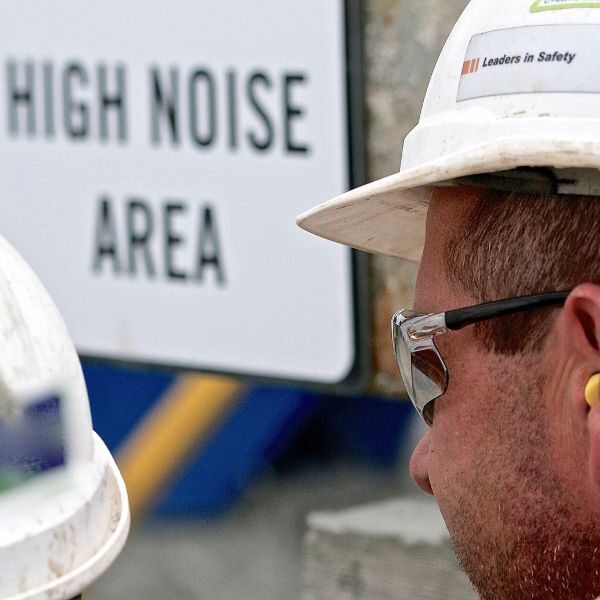 a man in a high noise area